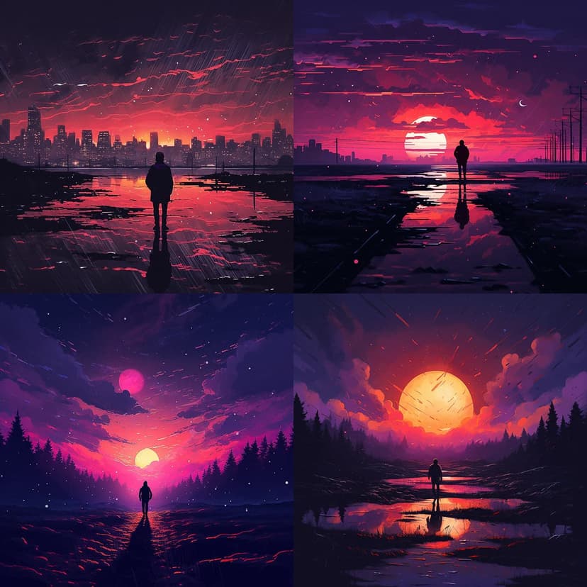 Digital Neon Sunset