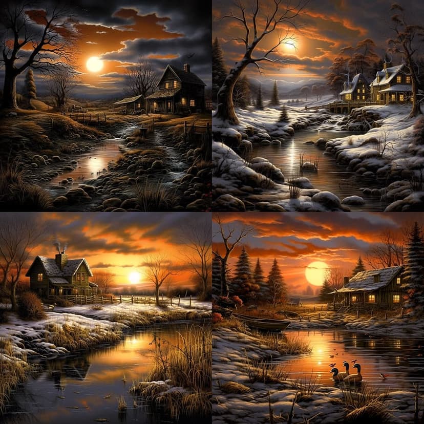 Realistic Winter Sunset
