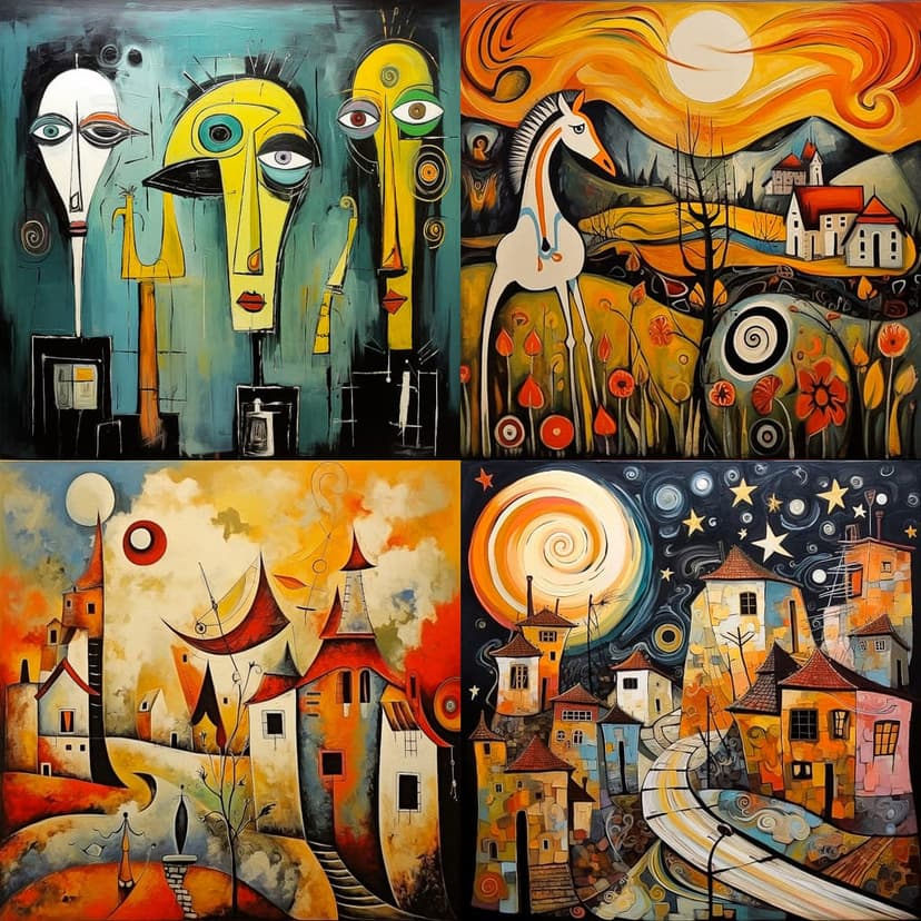 Abstract Expressionism with Surreal Elements