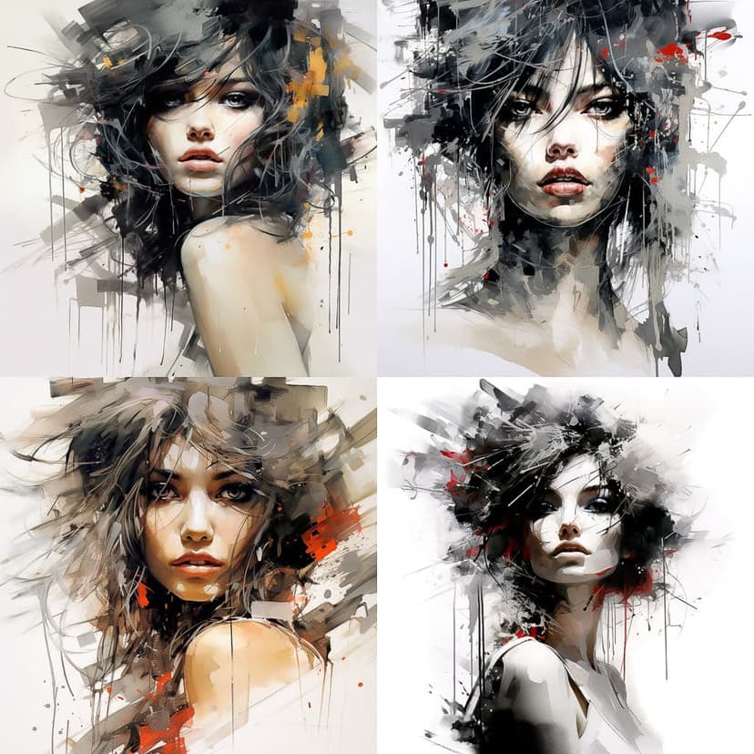 Abstract Watercolor Portraits