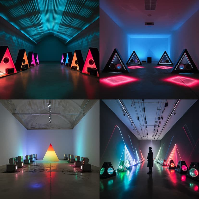Neon Geometric Installation
