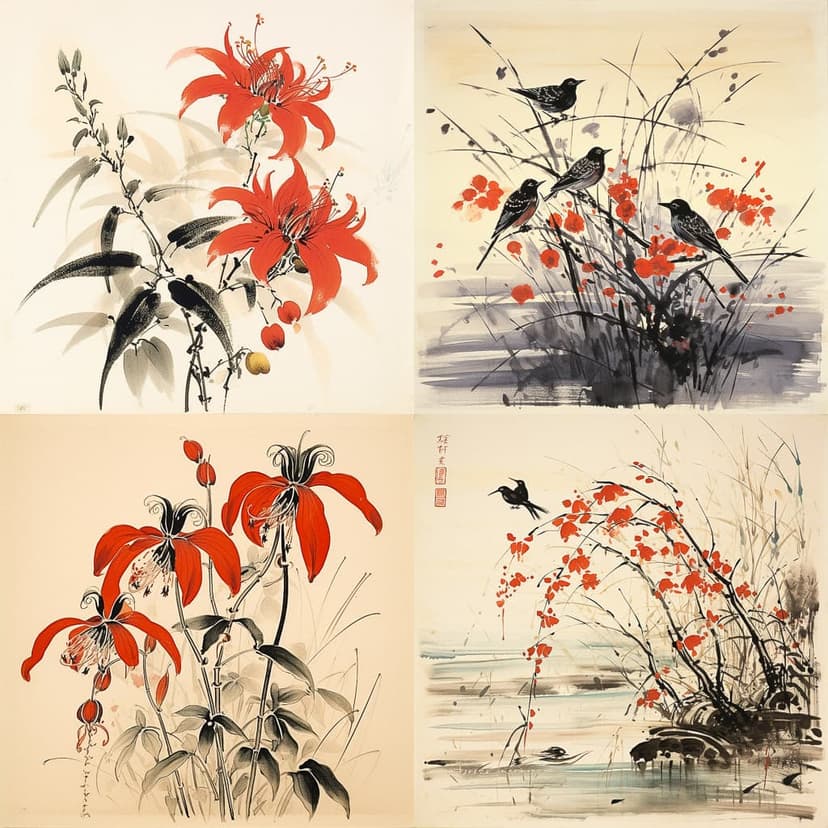Traditional Asian Ink Wash