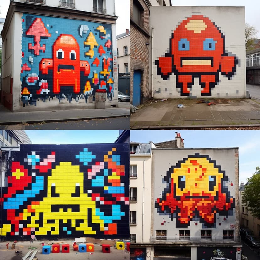 Pixel Art Street Mural