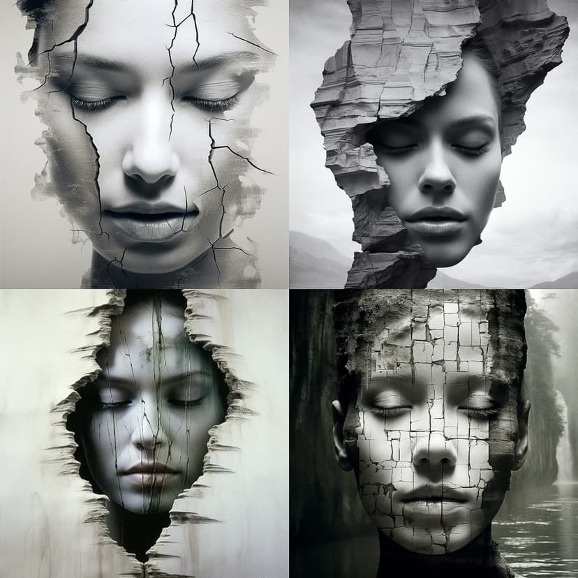 Surreal Fractured Portraits
