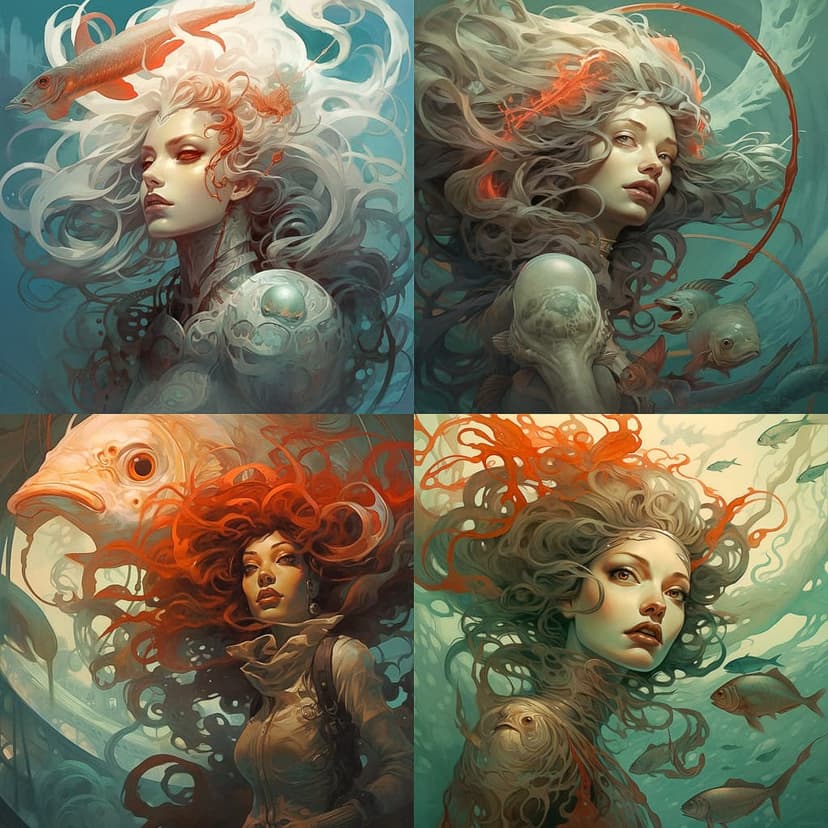 Surreal Aquatic Art Nouveau