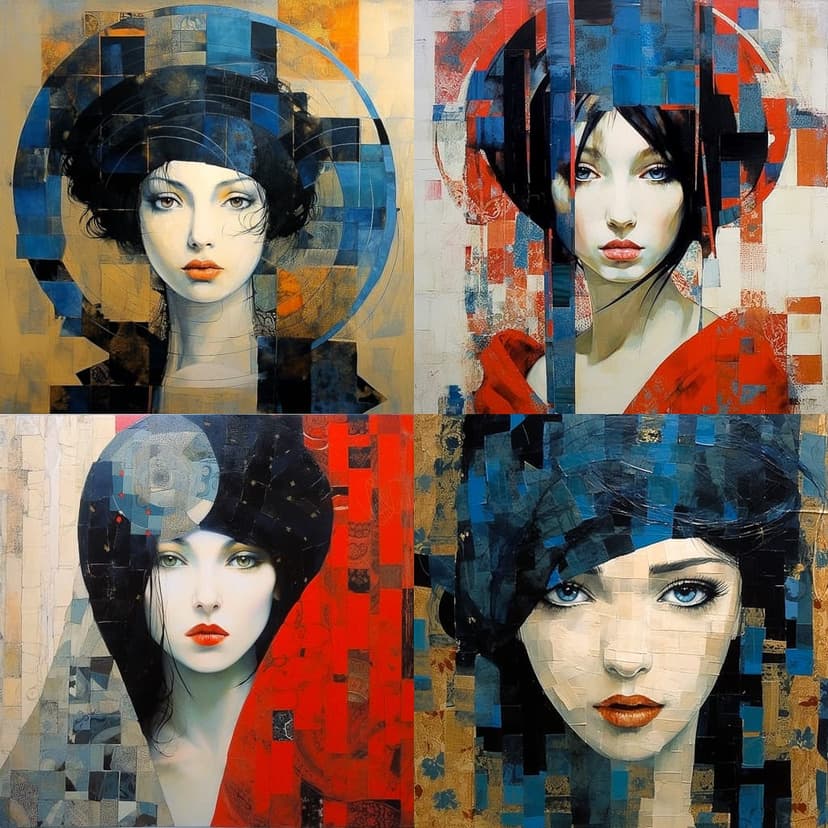 Abstract Cubism Portrait