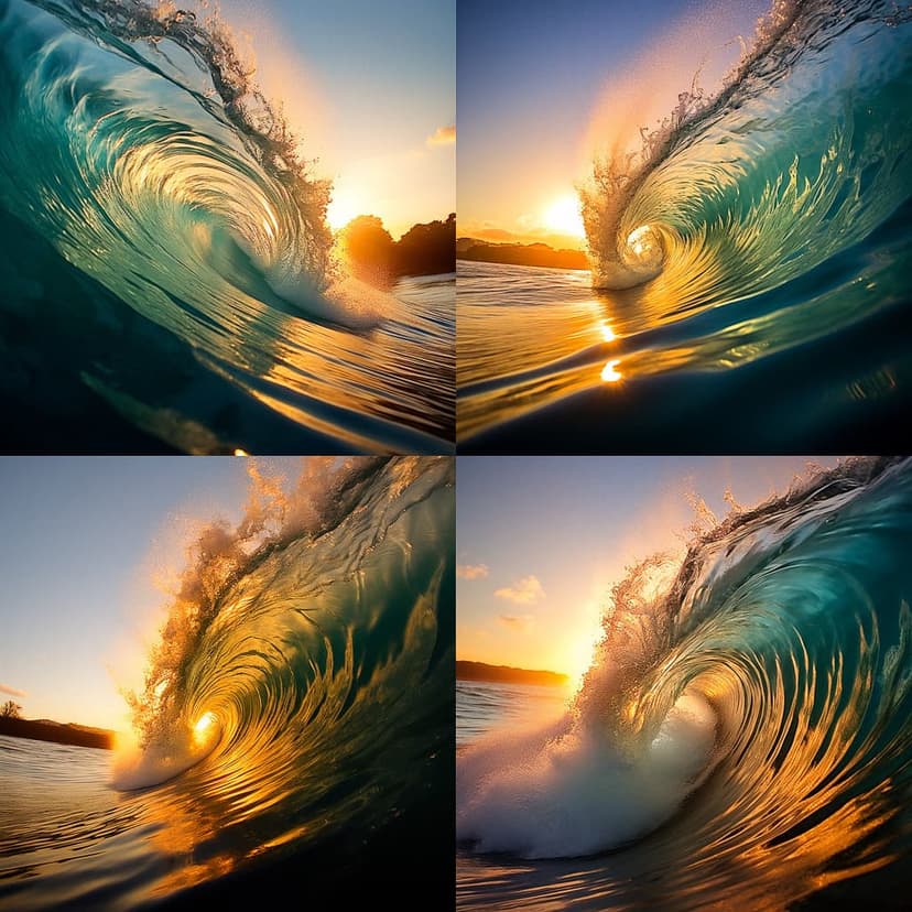Vivid Sunset Waves