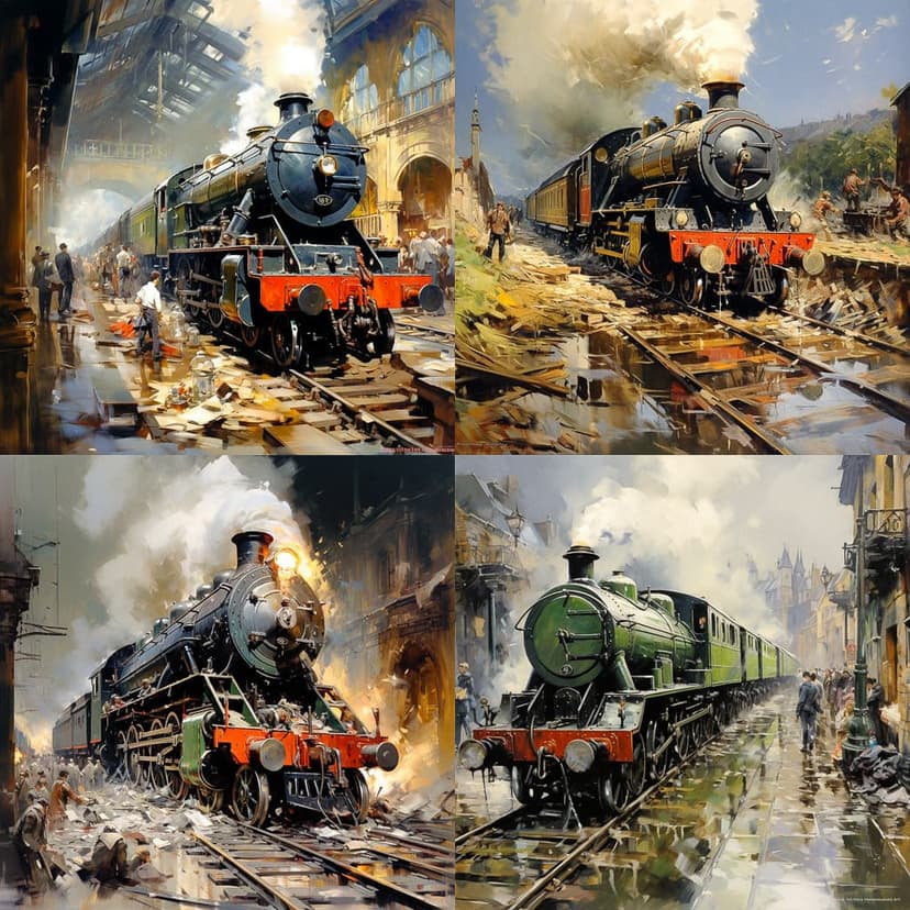 Impressionistic Train Art