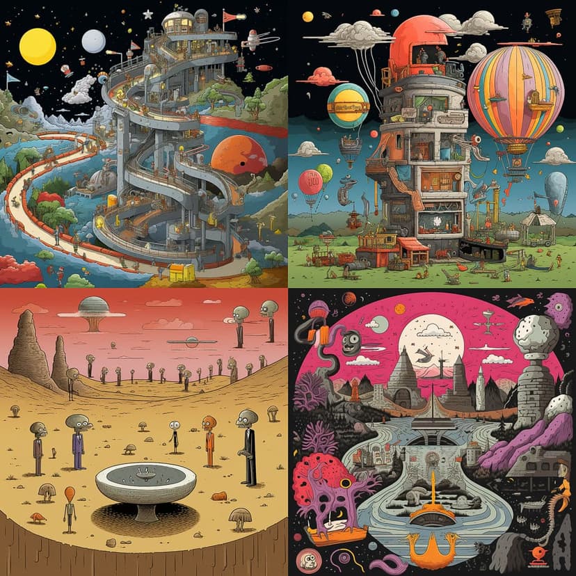 Whimsical Sci-Fi Cartoon