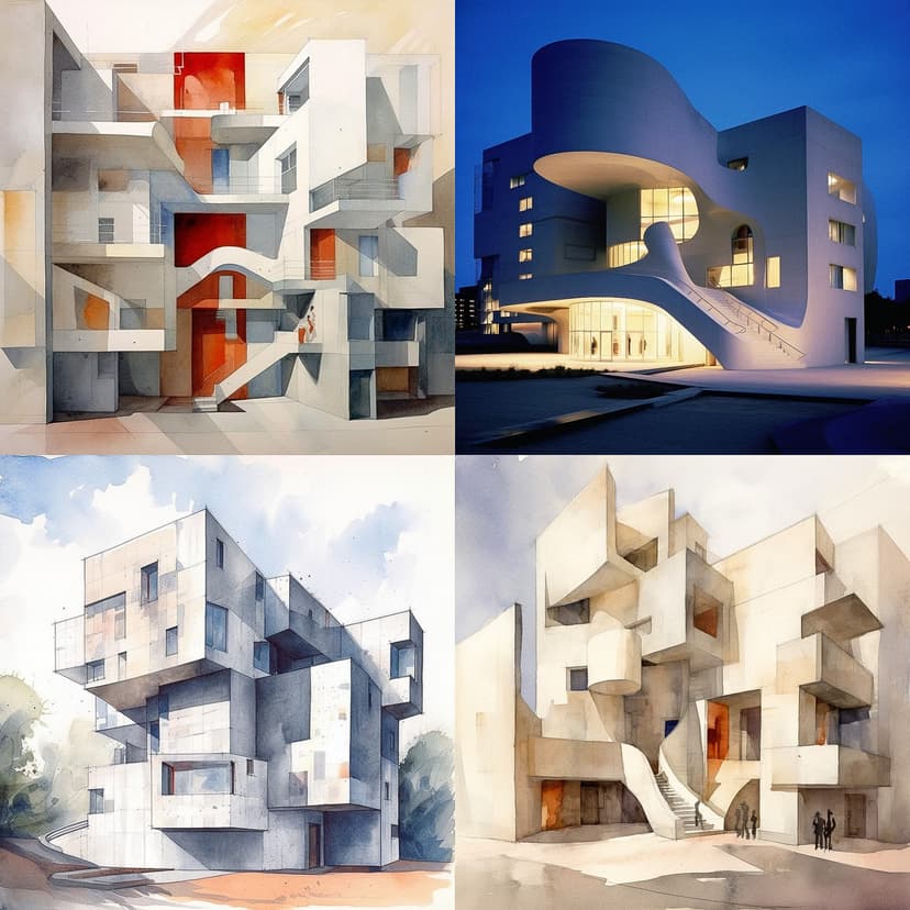 Modern Architectural Watercolor