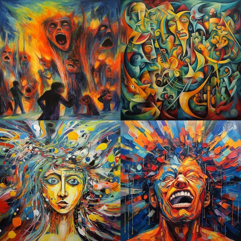 Abstract Expressionism and Cubism Fusion