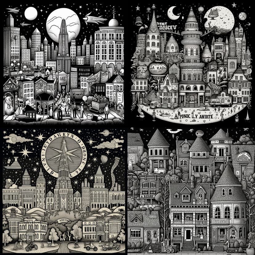 Monochrome Whimsical Urban