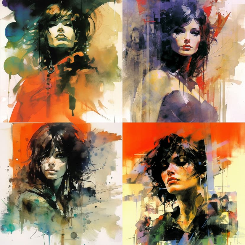 Abstract Watercolor Portrait