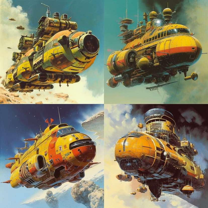 Retro Futurism Spacecraft