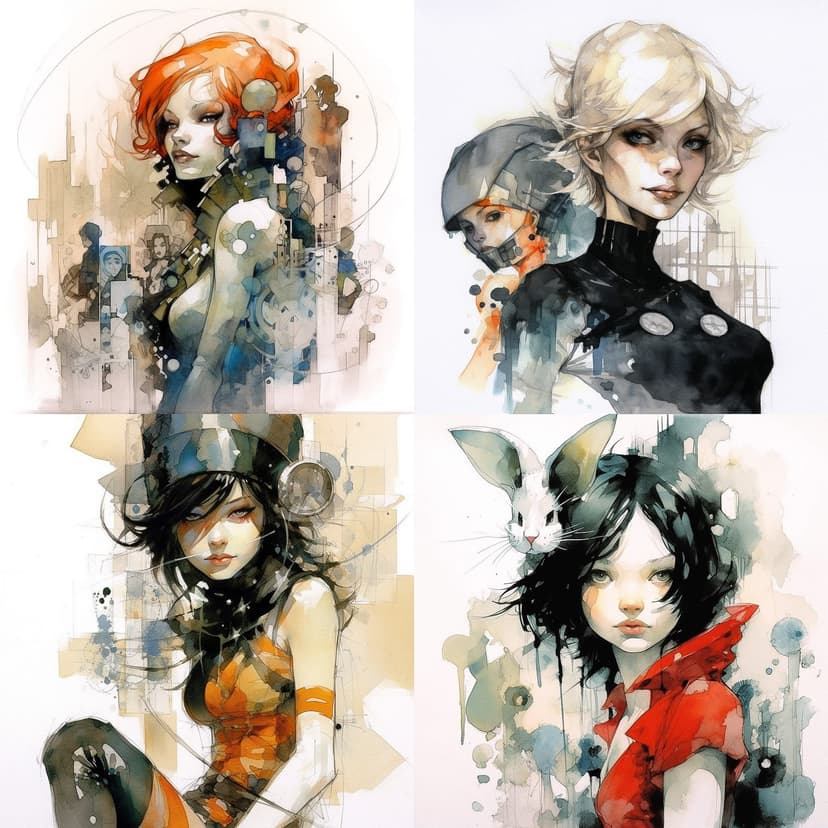 Watercolor Cyberpunk