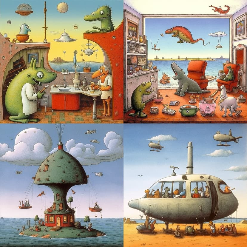 Whimsical Cartoon Surrealism