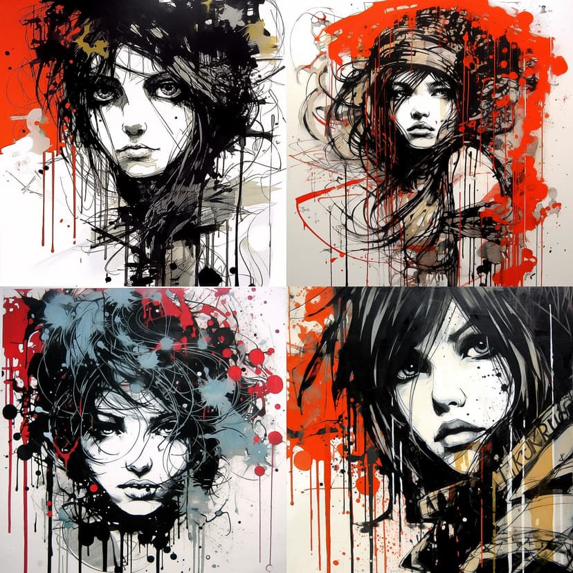 Abstract Expressionist Portraiture