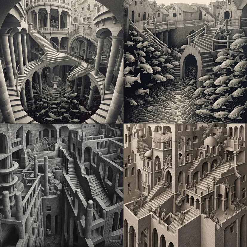 Escher-inspired surrealism