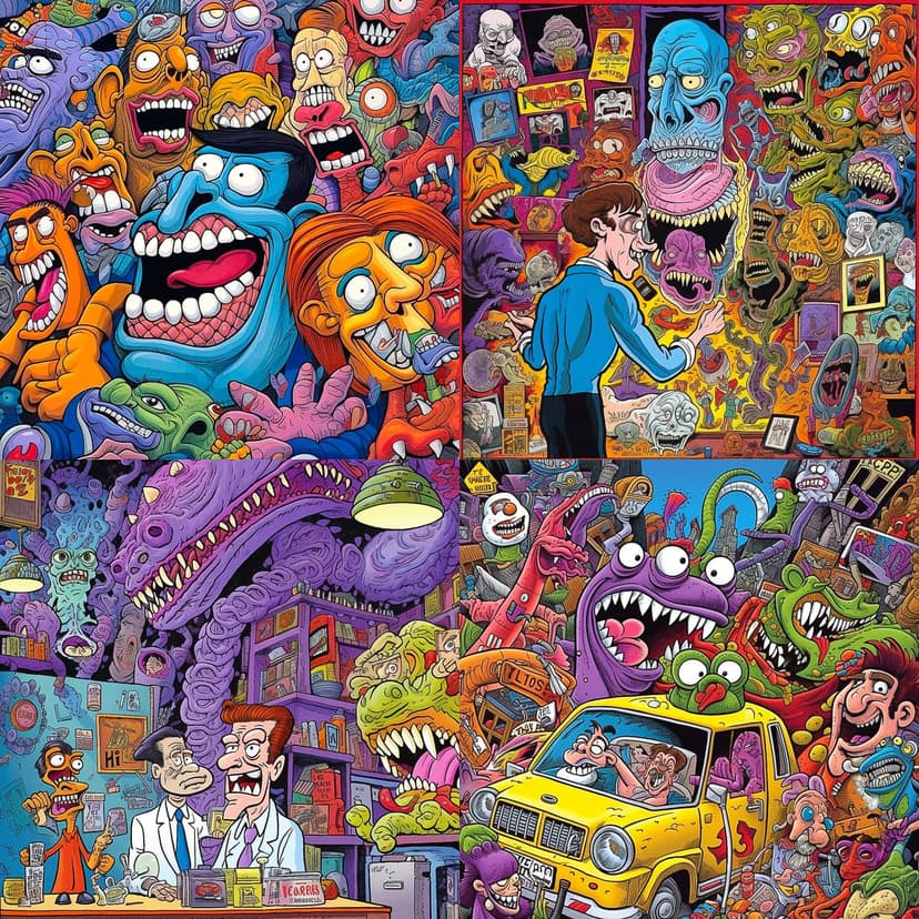 psychedelic cartoon chaos