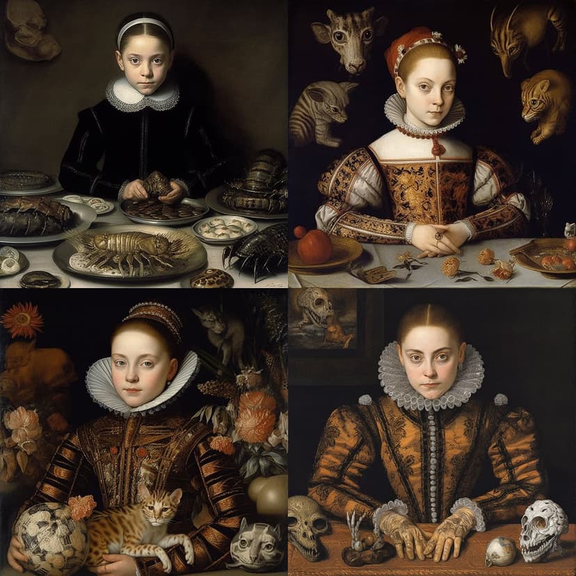 Renaissance Portraiture with Surreal Elements